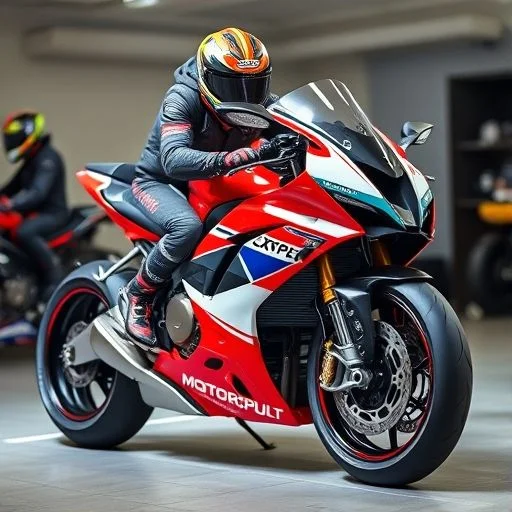 AI-Generated Image: First-person perspective from inside a futuristic racing cockpit. The steering wheel and dashboard are in sharp focus, showing digital readouts and intricate controls. The blurred windscreen ahead reveals a dynamic track with abstract light streaks, rain droplets enhancing the motion. Intense, high-speed experience, conveying adrenaline. Dominant dark tones with vibrant UI highlights in #00A6FB and #FF2A00.